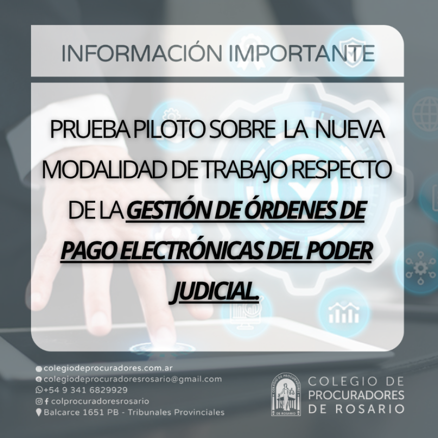 Nueva Modalidad de Gesti&oacute;n de Ordenes de pago Electr&oacute;nicas