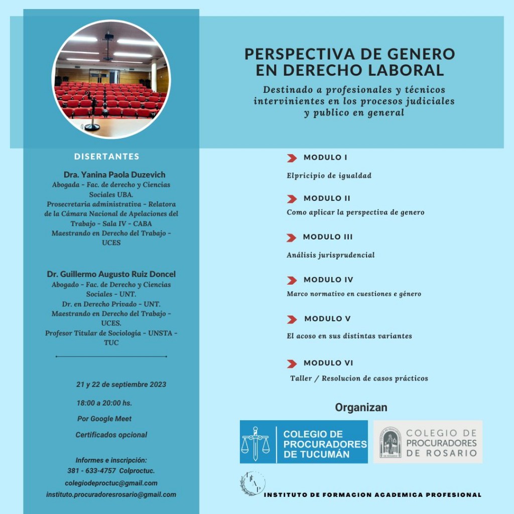 Curso sobre Perspectiva de Género en Derecho Laboral