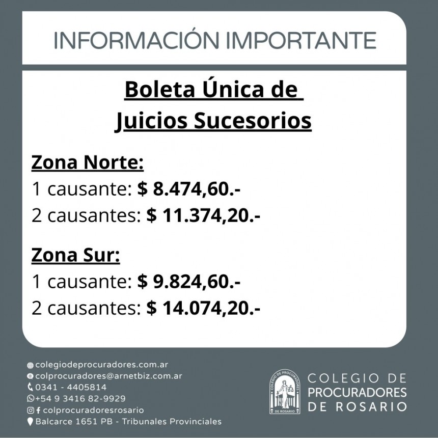 Boleta Única de Juicios Sucesorios
